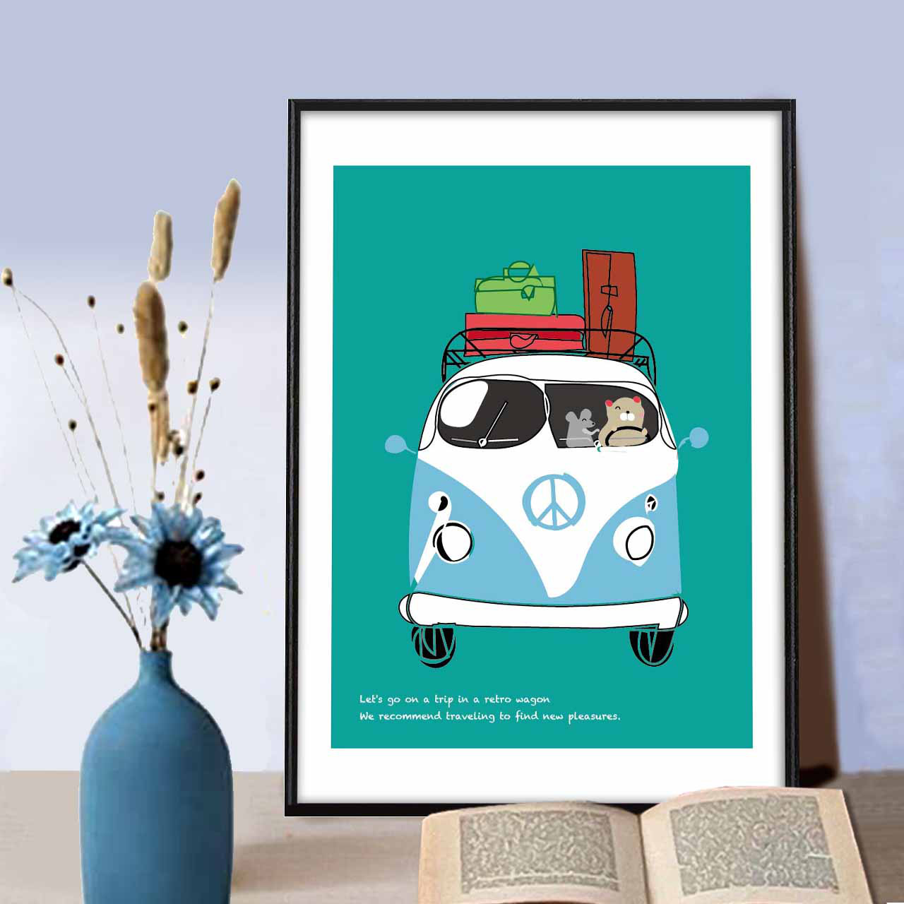 旅に出よう　イラスト　アートポスター　アート　ポスター　A4A3A2A1　アート/sei検索 　動物　1184