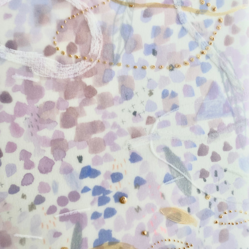 透けて見えるのが綺麗な♩むらさき色のお花の水彩画アートパネル