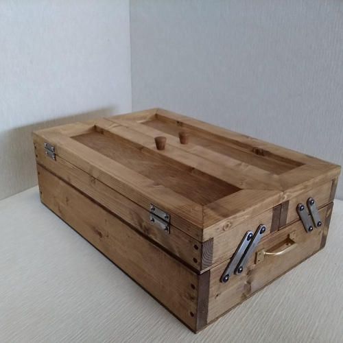 杉の小さな道具箱 裁縫箱 整理箱 木箱 はがき箱 木製 無垢材 黒