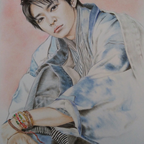 B5サイズの色鉛筆似顔絵描きます！【人物1人～4人まで】 絵画