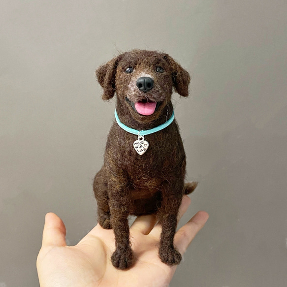 【オーダーメイドペット】羊毛フェルト、うちの子　犬ぬいぐるみ、フェルト犬、羊毛犬、肖像画、犬猫人形 プレゼントやギフトに 100% 模様