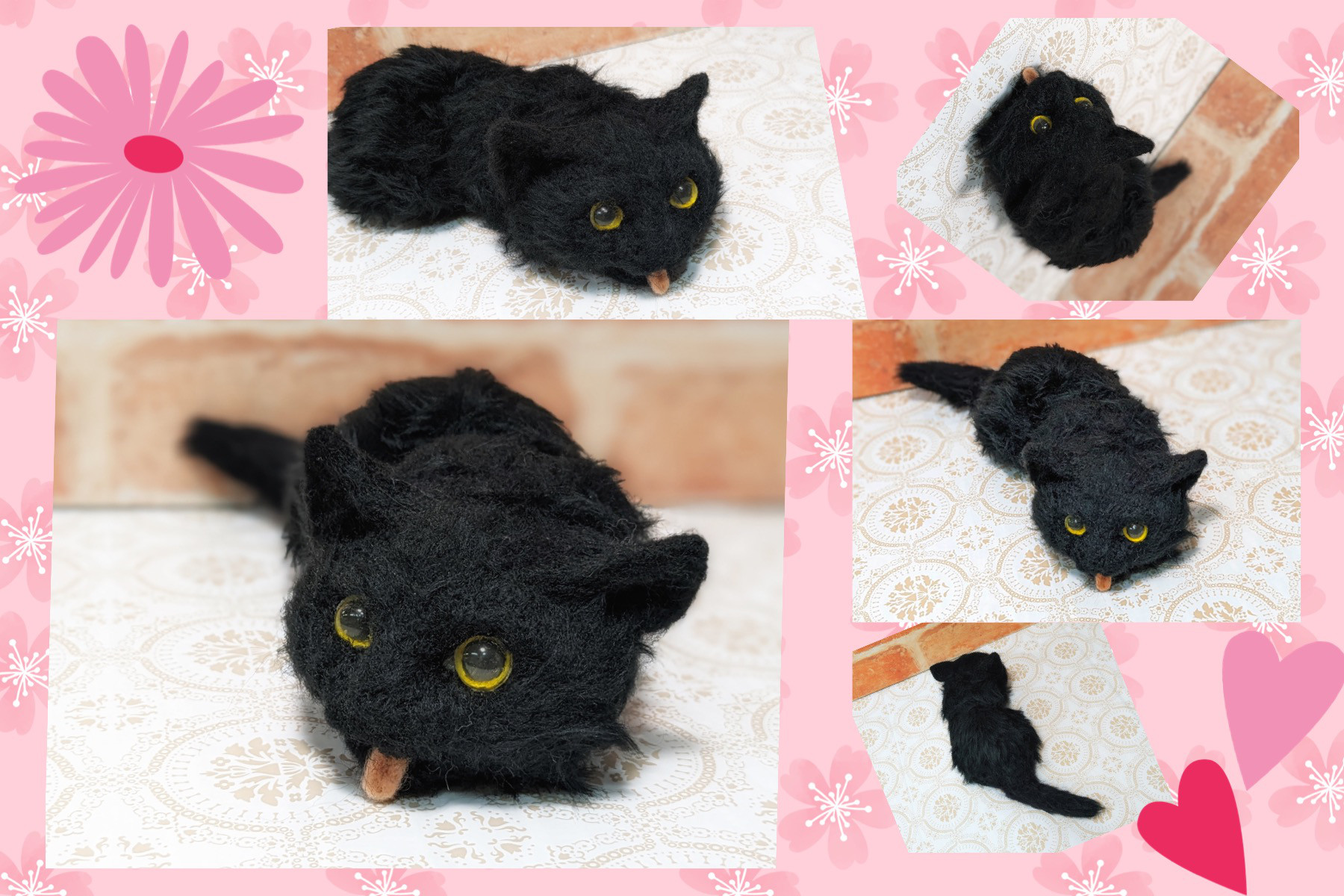 HW羊毛フェルトオーナメント 黒猫 | el flowers online shop
