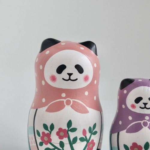 カラフル☆パンダのマトリョーシカ 3人組 その他置物 こきちや 通販