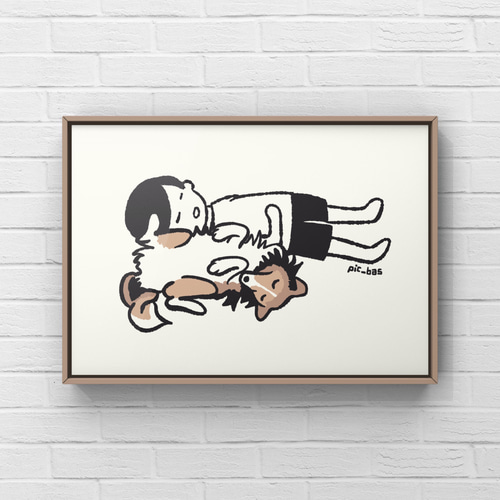 シェットランドシープドッグ【へそ天キック】A4ポスター 犬 ペット