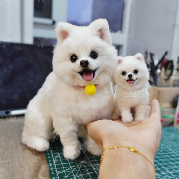 【オーダーメイドペット】羊毛フェルト、うちの子　犬ぬいぐるみ、フェルト犬、羊毛犬、肖像画、犬猫人形 プレゼントやギフトに 100% 模様