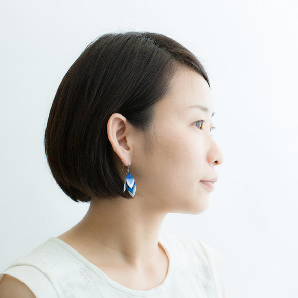 yure-hane 刺繡耳環 [白色] 第7張的照片