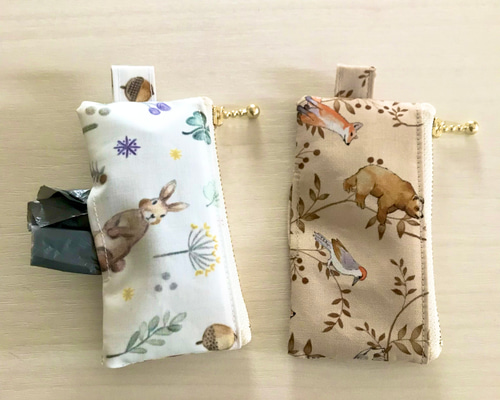 取り出し簡単！ゴミ袋ポーチ＊森のいきもの その他ケース TAMY 