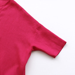 蓬鬆身體覆蓋亞麻罩衫連衣裙（粉色）OP32。 第14張的照片