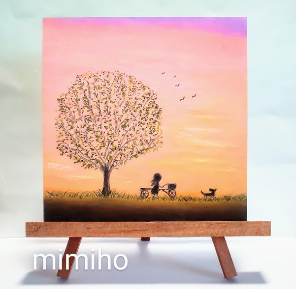 「悠生」 オイルパステル★原画1点物.額入り 悠生」 オイルパステル☆原画1点物.額入り