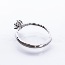 モアッサナイト指輪、リング：ダイヤモンドのような輝きと透明感：シルバー：Creema限定【送料無料】 4枚目の画像