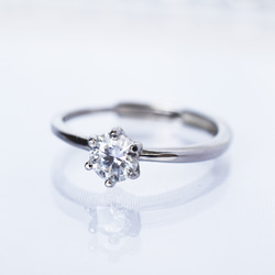 モアッサナイト指輪、リング：ダイヤモンドのような輝きと透明感：シルバー：Creema限定【送料無料】 3枚目の画像