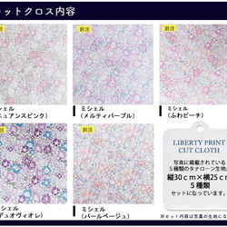 リバティプリント【カットクロス】「スプリングミシェル」 5種セット　生地　はぎれ　綿　LIBERTY 3枚目の画像