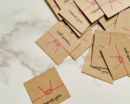 シンプル ナチュラル クラフト紙のサンキューシール 水引 たっぷり50枚