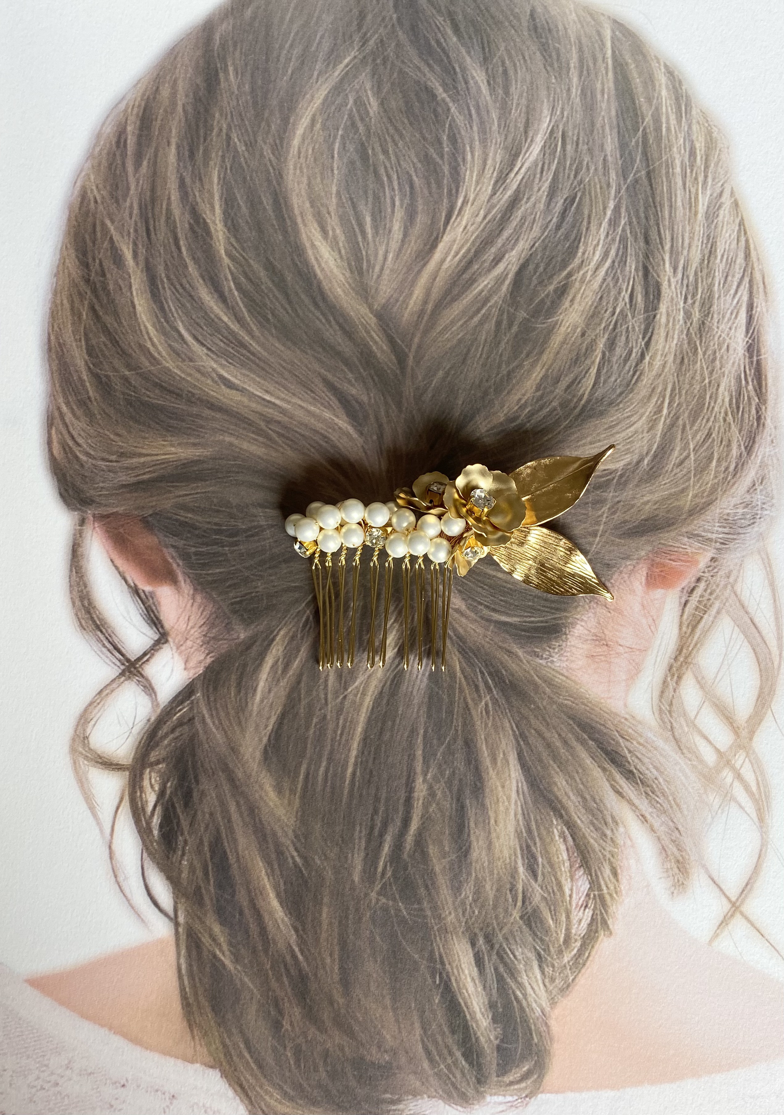 シンプルフラワーコーム-激安ヘアアクセサリーの通販販売-ルピス
