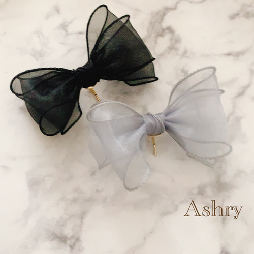 ポニーフック 春夏 リボン ハンドメイド シンプル 簡単 ポニーフック