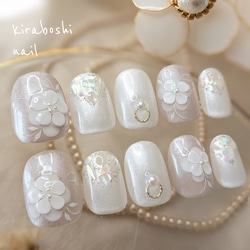 くまさん♡クリームソーダ・メロンソーダネイル【注文時サイズ