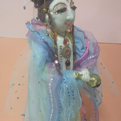 『オシャレな観音像』水瓶を持った観音菩薩　仏像　布製　創作人形　プレゼント 8枚目の画像