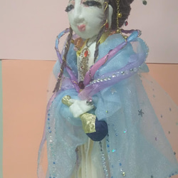 『オシャレな観音像』水瓶を持った観音菩薩　仏像　布製　創作人形　プレゼント 11枚目の画像