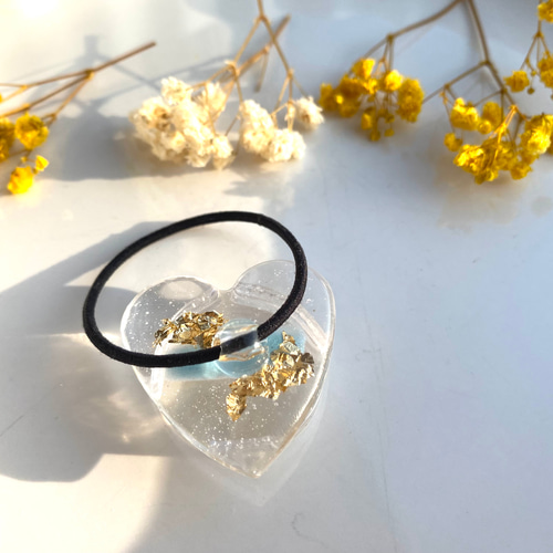 新作☆レジンヘアゴム　大人の髪飾り　八重　アンバー ニュアンスカラー 秋めく 大人 レジン ヘアゴム ヘアゴム hmarc