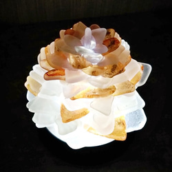 【海灯花】シーグラスのお花のランプシェード 赤×オレンジ 初明かり（はつあかり）ギフトラッピング対応 10枚目の画像