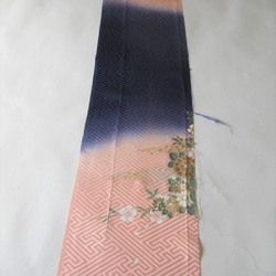 粉色 Kyoto Yuzen Gold 櫻花圖案 Pure Silk Dash Tango Chirimen No.74-1 W 第3張的照片