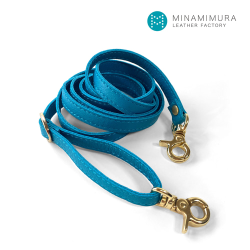 新品未使用◾️ブルガリ本革ターコイズブルー携帯ストラップキーストラップ