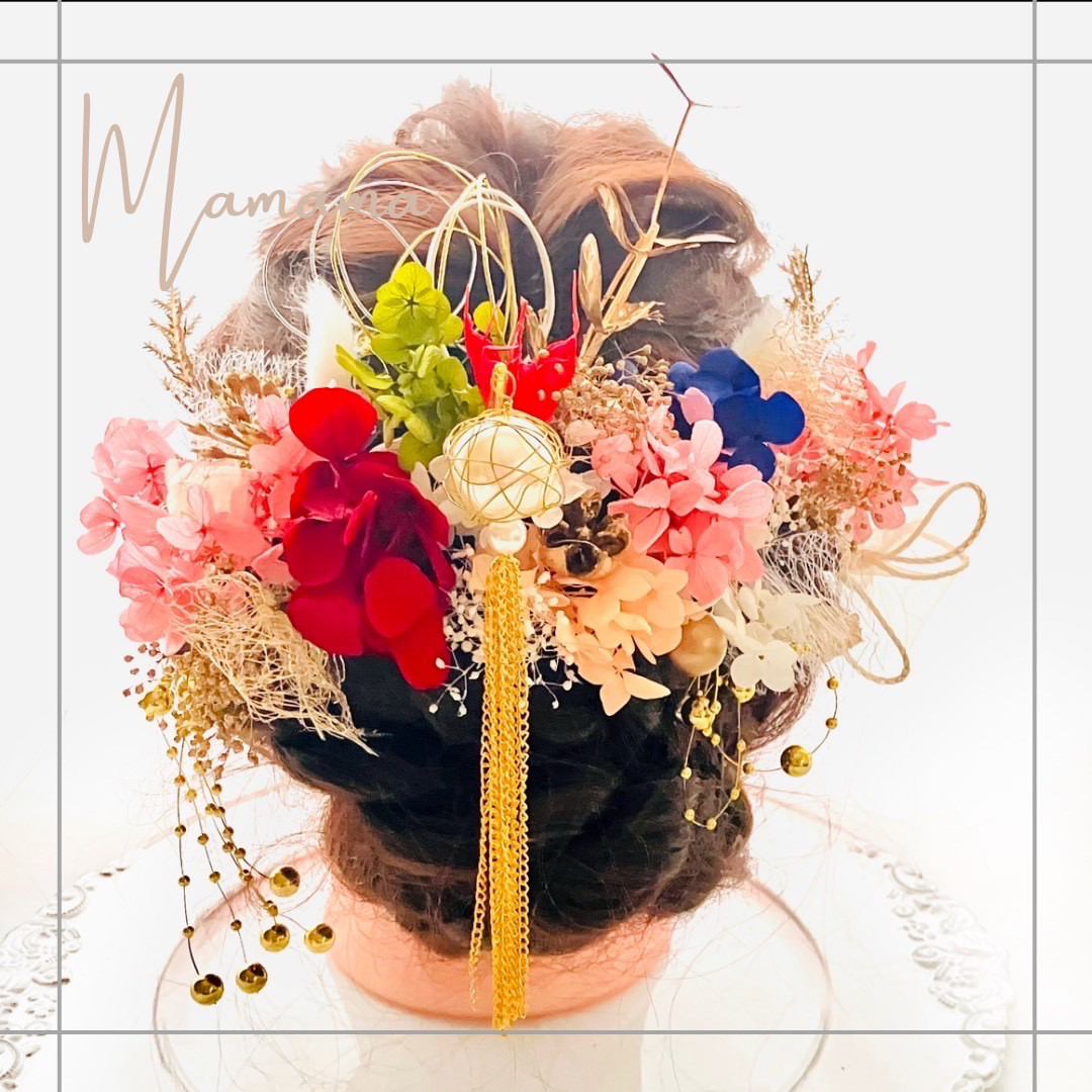 揺れるパール簪【卒業式髪飾り】【結婚式髪飾り】【成人式髪飾り】【ウェディング】簪　水引　金箔　振袖　袴　チュール　成人式