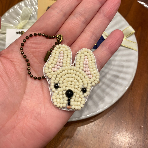 刺繍ビーズキーホルダー ボストンテリア フレブル その他アクセサリー