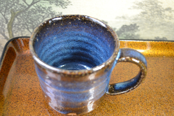 【再入荷！】コーヒーカップ(オーシャン)コスモブルー　★萩焼　 5枚目の画像