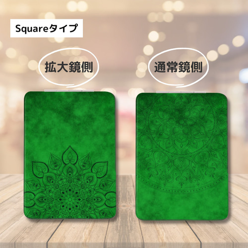 折りたたみミラー】拡大鏡付 手のひらサイズ （四角・丸