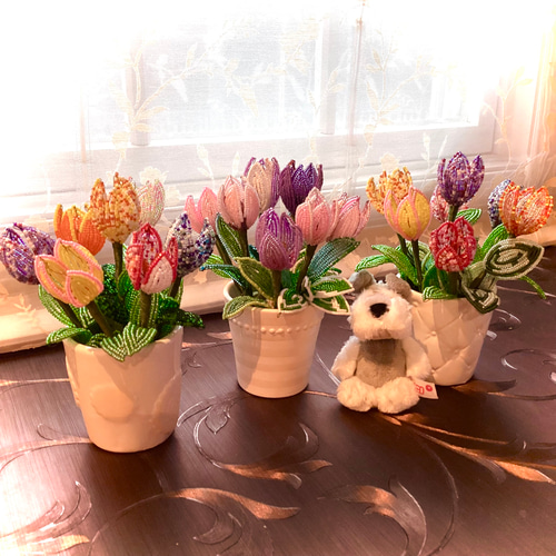 ビーズフラワーのチューリップ ビーズ ビーズ大好きおばさん