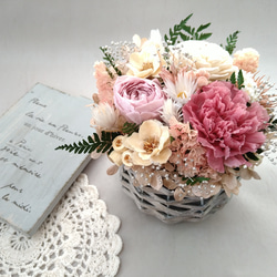 ♡antique arrange♡母の日フラワー2024 ギフト ウェディング 新生活 ドライフラワー  くすみカラー 1枚目の画像