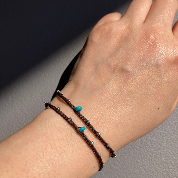 Turquoise x Silver Beads Bracelet – ターコイズxシルバービーズ ブレスレット – 2枚目の画像