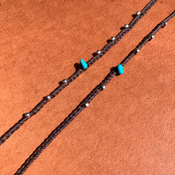 Turquoise x Silver Beads Bracelet – ターコイズxシルバービーズ ブレスレット – 4枚目の画像