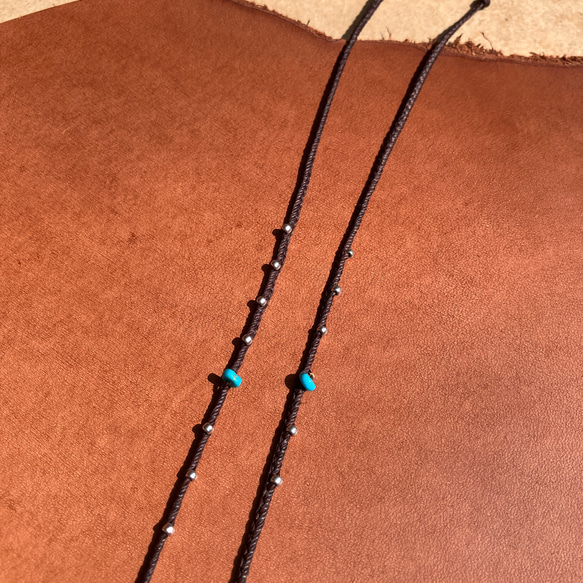 Turquoise x Silver Beads Bracelet – ターコイズxシルバービーズ ブレスレット – 5枚目の画像