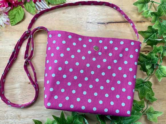 [Walking Pochette] Pop Colorful Dots Pink✖️ Blue String Length A 第3張的照片