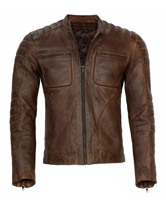 羊革・ファスナーポケット付き羊革ワックスジャケット Sheep Leather Waxed Jacket 1枚目の画像
