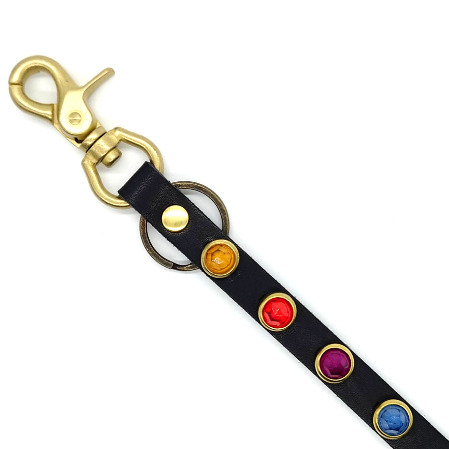 腰に目が行く夏にぴったりなスタッズレザーキーホルダー　③②