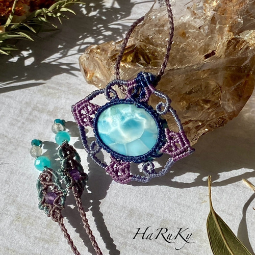 ラリマーマクラメネックレス