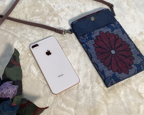 オーダー　正絹大島紬スマホポーチ 新特産品コンクール「鹿児島市長賞」受賞作品～大島紬