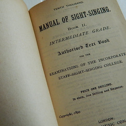 ＊1899年 MANUAL OF SIGHT-SINGING　BOOKⅡ　London　英国アンティーク 8枚目の画像