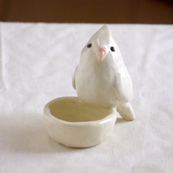 【訂購】白玄鳳鸚鵡配件盒（陶瓷小鳥） 第1張的照片