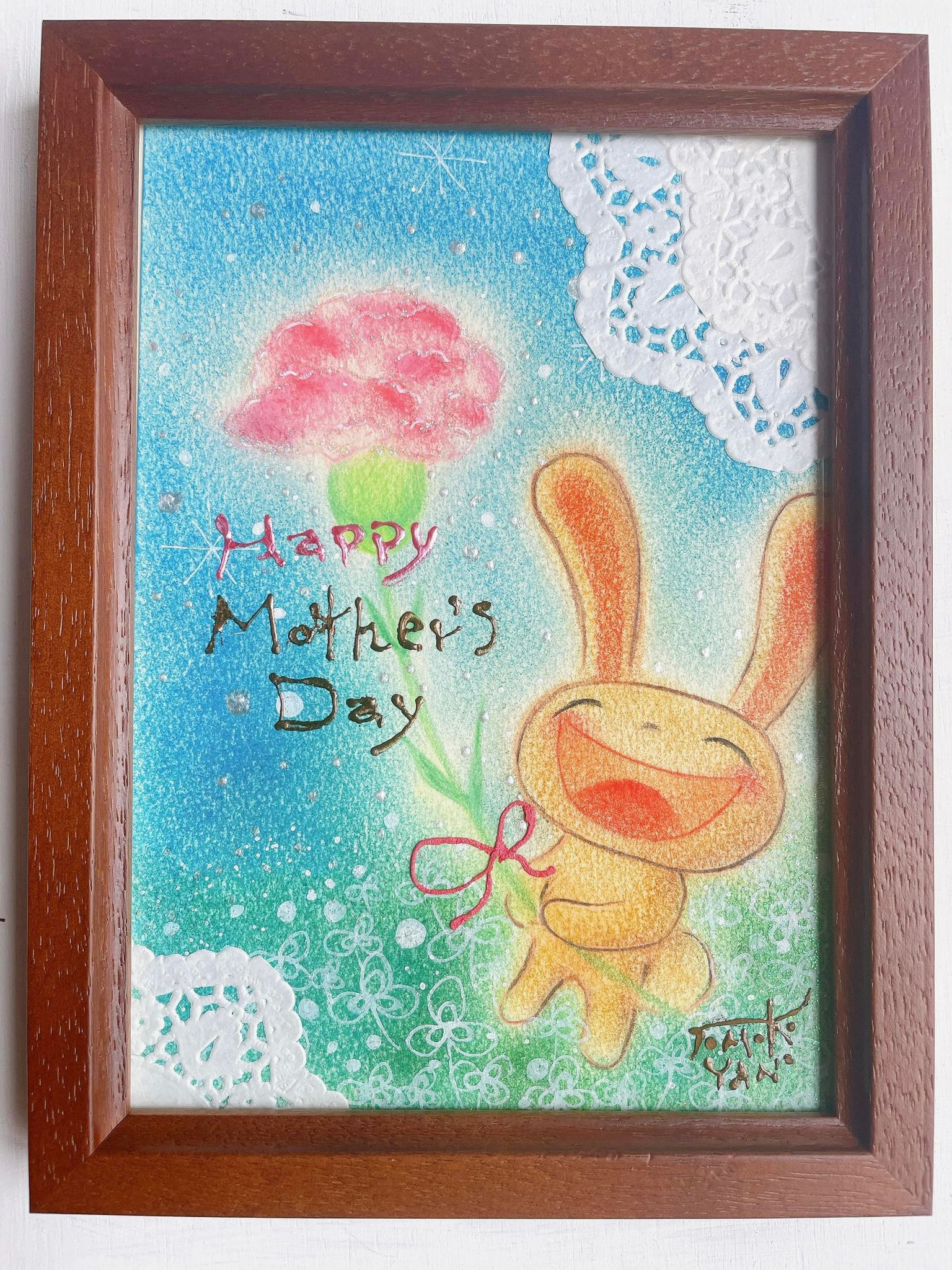 うさぎの絵 癒しの絵 可愛い  動物 ヒーリング  ギフト 歓迎 送別 プレゼント  母の日 送料無料 【原画