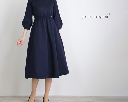 未使用級 ジョリーミニョン 袖口パール付き 異素材パフスリーブプルオーバー 36 jolie mignon ジョリーミニョン パフスリーブストレッチTシャツ