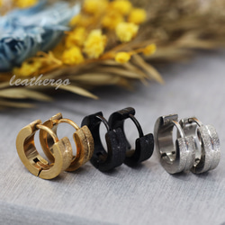 両耳 シルバー925素材 18k gp ゴールド フープピアス U字ピアス