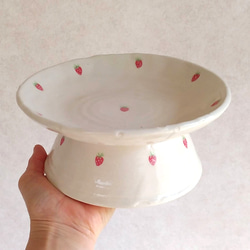 陶のコンポート皿(フルーツ盛皿)【山武市のイチゴ】 10枚目の画像