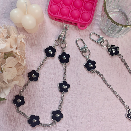 フラワー スマホショルダーストラップ iphone チェーンストラップ お花