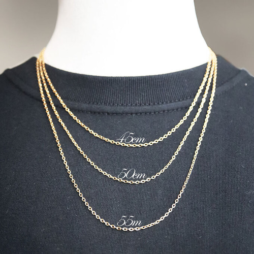 ● SAAD サージカルステンレス アズキ チェーン 4.0mm幅 55cm ○ SAAD サージカルステンレス アズキ チェーン 4.0mm幅 55cm