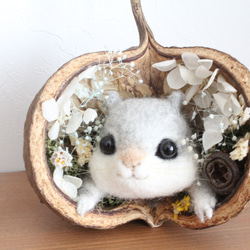 受注制作】ひょっこりモモンガちゃんオブジェ 羊毛フェルト mochoko