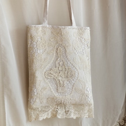 アンティークリネンとレースのバッグ ショルダーバッグ bleu_pivoine